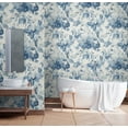 thumbnail image 2 of NextWall Bluestone Watercolor Floral Peel and Stick Wallpaper, 2 of 9