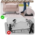 thumbnail image 6 of Furniture Sliders for Carpet, 8/16 Pack 3.5" Square Moving Pads with Foam Grip, Reusable Plastic Floor Protectors for Sofa, Bed, Chair & Heavy Furniture, 6 of 7