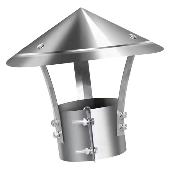 Tapa de chimenea superior cónica, protector de humos de chimenea de acero inoxidable, instalación sencilla, cubierta redonda exterior para chimenea Estilo B BLESIY Gorros de lluvia para chimeneas