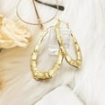 thumbnail image 4 of JoeytheJewelryNY 18k Layered Real Gold Filled oval bamboo hoop earrings #70, 4 of 5