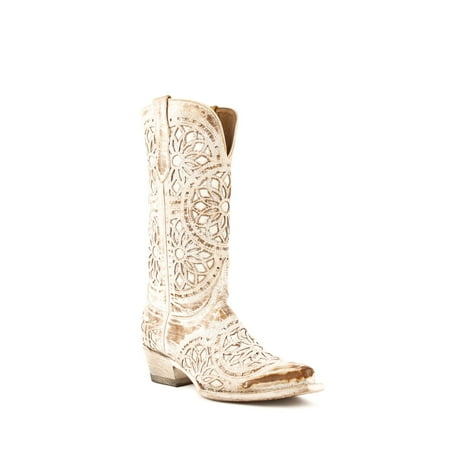 

Women s Ferrini Mandala Leather Boots Handcrafted Shabby Chic Brown