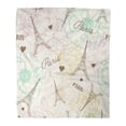 thumbnail image 1 of SIDONKU Throw Blanket Warm Cozy Print Flannel Eifel Tower Paris in Vintage Beautiful Romantic Pastel Flowers Travel Comfortable Soft for Bed Sofa and Couch 58x80 Inches, 1 of 1