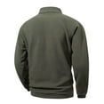 thumbnail image 5 of BXINGOHAI Mens Quarter Zip Sweatshirt Long Sleeve Pullover 1/4 Zip Up Golf Shirt for Men Winter Fleece Lined Thermal Sweat Army Green 3XL, 5 of 6