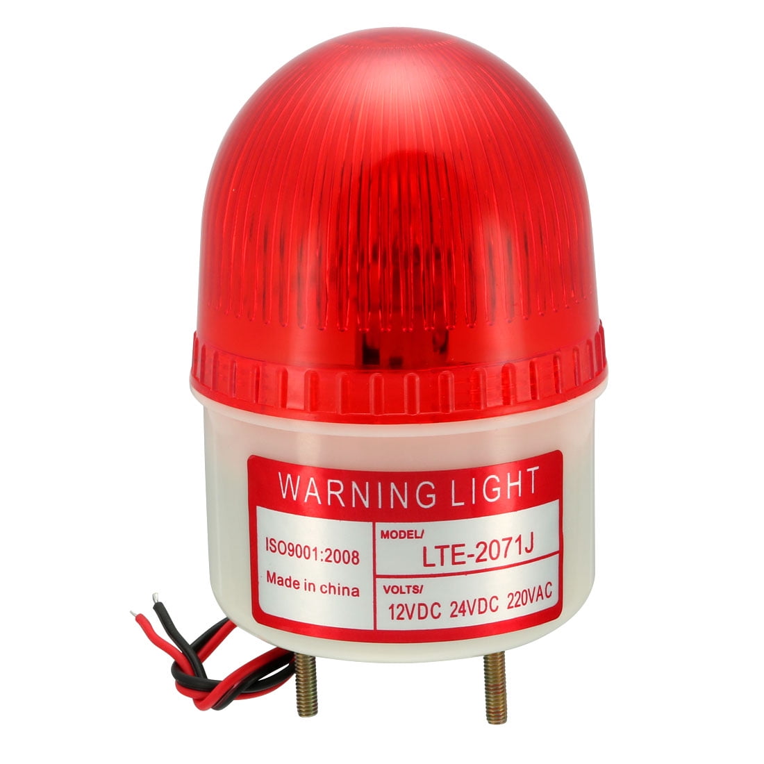 uxcell LED Warning Light Bulb Rotating Flashing Industrial Signal Tower Lamp DC 24V Red LTE1101L 