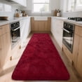 thumbnail image 1 of Alfombra DETUM rojo vino de 61 x 305 cm, suave y esponjosa, lavable, 1 of 6