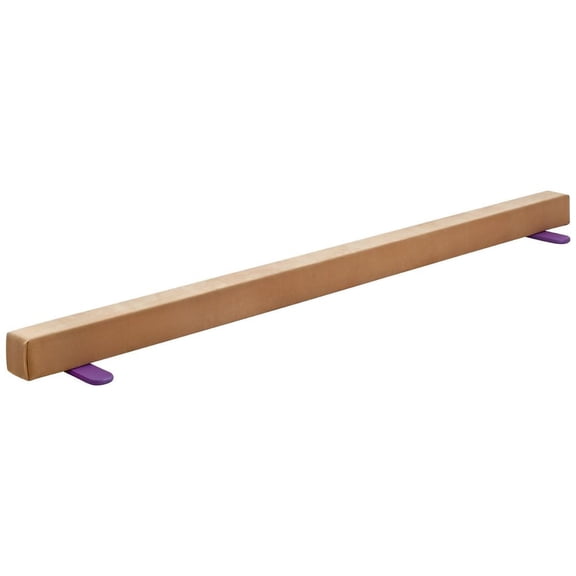 8FT Balance Beam for Kids, 350 LBS Stable Support Gymnastics Floor Beam with Non-Slip Wooden Mats, Wood-Core Gymnastics Training Equipment with Anti-Slip Bottom for Home and Gym, Yellow