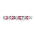 thumbnail image 4 of Auriga Fine Jewelry 14K White Gold Created Pink Sapphire and Diamond Band for Women Size 7, 4 of 6