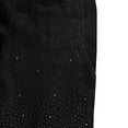 thumbnail image 6 of Generic Womens Rhinestone Rhinestone Jeans Baggy Wide Leg Pants High Waisted Washed Distressed Straight Leg Denim Pants, 6 of 6