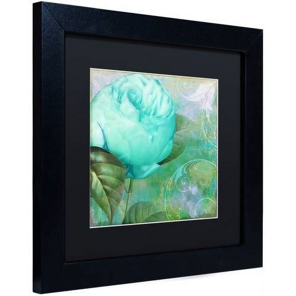 Trademark Fine Art "Aqua Rose I" Canvas Art by Color Bakery Black Matte, Black Frame