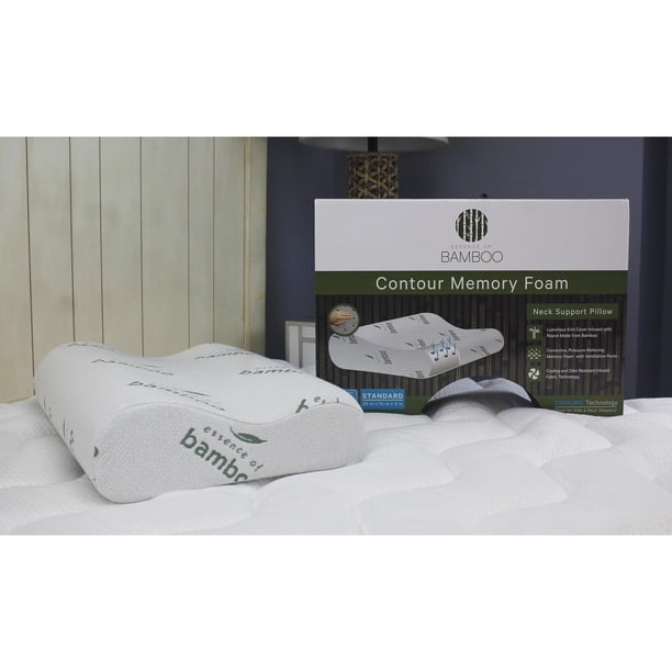 Pegasus Home Fashions Essence Of Bamboo Contour Memory Foam Pillow Walmart Com Walmart Com