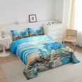 thumbnail image 5 of Erosebridal Blue Ocean Bedding Twin Comforter Set, Beach Seashell Down Comforter, Flower Reversible Comforter Sets Twin Size, Ultra Soft Bedroom Decor, 2 Pieces, 5 of 8