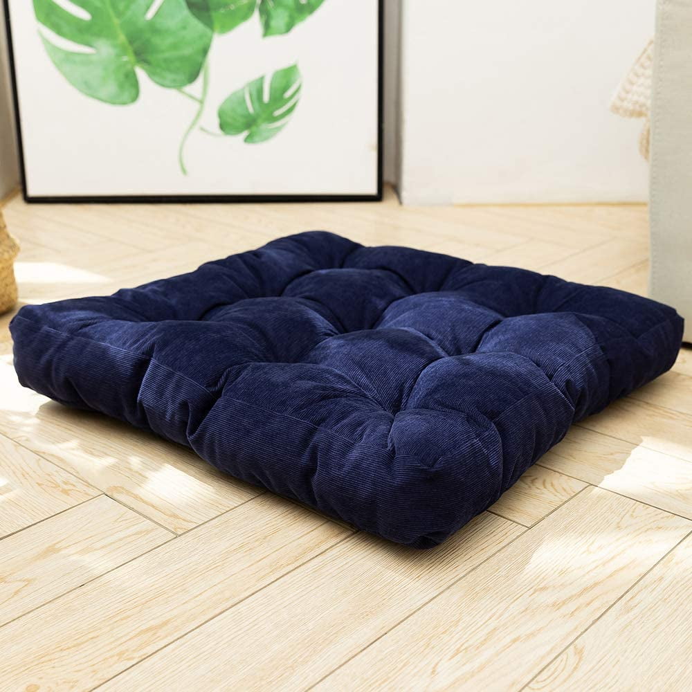 EGOBUY Floor Pillow, Square Meditation Cushion for Seating on Floor Solid Thick Tufted Seat Cushion Meditation Pillow for Yoga Living Room Bed