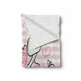 thumbnail image 2 of Retro Soft Flannel Fleece Throw Blanket, Miss Bunny Hoop in Love Romantic Rabbit Valentines Day in Hearts Artwork, Cozy Plush for Indoor and Outdoor Use, 50" x 70", Pale Pink White, by Ambesonne, 2 of 6