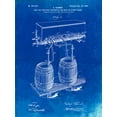 thumbnail image 2 of Borders, Cole 25x32 Gold Ornate Wood Framed with Double Matting Museum Art Print Titled - PP729-Faded Blueprint Beer Keg Cold Air Pressure Tap Poster, 2 of 4