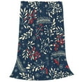 thumbnail image 2 of Bingfone Merry Christmas Winter Leaves Snowflakes Print Flannel Fleece Blanket Throw Blanket For Bed,Sofa,Couch,Travel,Camping(40"X30"), 2 of 9