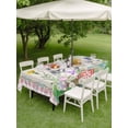 thumbnail image 5 of 60x84 Inch Outdoor Tablecloth with Umbrella Hole Zipper Rectangle Easter Rectangular Tablecloths Outside Waterproof Spring Bunny Botanical Flowers Herbs Eggs Plaid Patio Table Cover for Picnic Party, 5 of 8