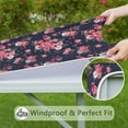 thumbnail image 6 of Pioneer Flower Floral Print Pattern Square Fitted Tablecloth with Elastic Edge,Square Table Cover,Washable Elastic Table Cover for Home Kitchen Party Decor 34"x34", 6 of 6