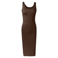 thumbnail image 4 of Karymi Spring Dresses for Women Solid Sleeveless Tank Style Maxi Dress, Classic Scoop Neck Stretchy, Bodycon Fit Casual Summer Dress Maxi Dress, 4 of 7