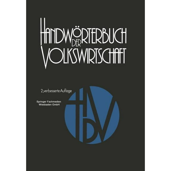 HandwÃ¶rterbuch Der Volkswirtschaft, (Paperback)