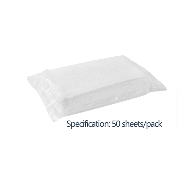 esponjas para limpieza cepillo mágico desechable paño de limpieza potente — paquete sellado de 50 hojas blancas texturizadas visto frontalmente con relieve y texto “Specification: 50 sheets/pack”; según especificaciones, compatible con mango ergonómico reutilizable y trapos desechables, aptas para limpiar ollas, sartenes, platos, lavabos y otras superficies del hogar.