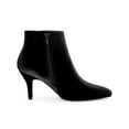 thumbnail image 3 of BLISSFUL STEP Women's Velvet Pointed Toe Stiletto Heel Ankle Boots Black 8, 3 of 7