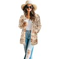 thumbnail image 2 of SCRAWLGOD Flower Women's Cardigans Lightweight Knee Length Jacket Women Trendy Size L Long Sleeve Sweatshirt Cardigan Women Open Front Elastic Sweater Coats Fall, 2 of 7