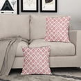 thumbnail image 3 of Hot Pink Floral Pillow Covers 20x20 Inch Set of 2, Vintage Flower Block Print Pattern Decorative Throw Pillowcases Outdoor Farmhouse Cushion Covers Spring Summer Rustic Sofa Couch Bed Decor, 3 of 6
