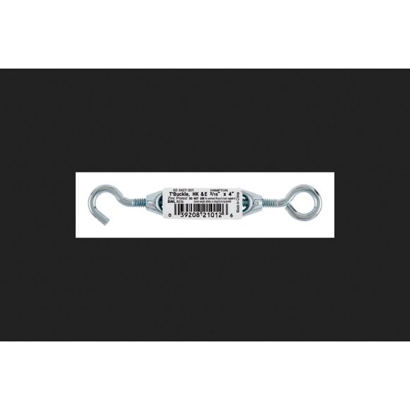 Turnbuckle Hampton L4 x 2.1 pulgadas, acero, 32 kg, gancho y ojal