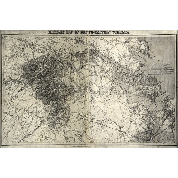 24"x36" Gallery Poster, Military map of Richmond and vicinity 1864 p2