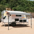 thumbnail image 3 of ALEKO Auvent RV Rétractable 16 x 8 Pieds Terrasse Camping Imperméable à l'Eau en Vinyle Gris Auvent, 3 of 13