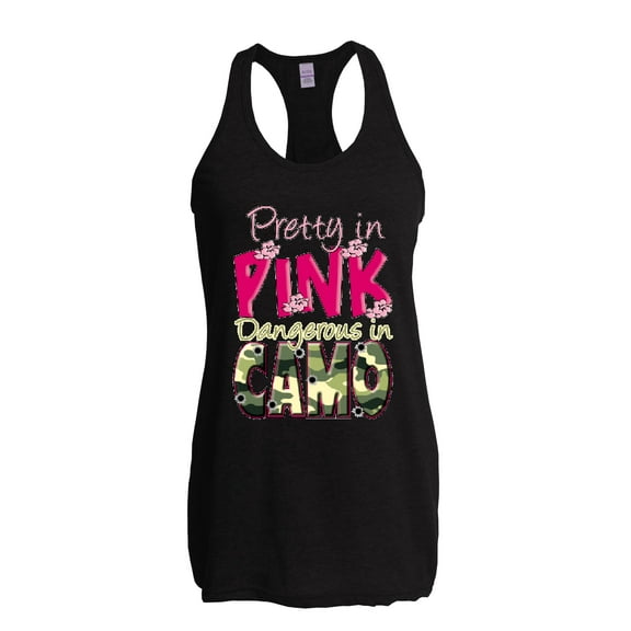Women's Racerback Tank Top - Pretty in Pink Dangerous in Camo