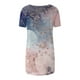thumbnail image 4 of Fiudx Ofertas Del Día Blusa de Manga Corta con Cuello Redondo y Estampado de Verano para Mujer, 4 of 5