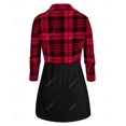 thumbnail image 3 of Conjunto Top a Cuadros Abertura Frontal Talla Extra Rosegal Mangas largas de talla grande, 3 of 5
