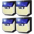 thumbnail image 1 of Luces solares para jardín al aire libre, súper brillantes, inalámbricas, 159 LED, ángulo amplio de 270°, luces con sensor de movimiento solar, IP65, impermeables, paquete de 4, 1 of 4