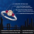 thumbnail image 2 of Gem Stone King 925 Silver and 10K Yellow Gold Peach Morganite and Red Created Ruby Engagement Ring for Women | 1.15 Cttw | Oval 7X5MM | Gemstone October Birthstone | Size 5, 2 of 6