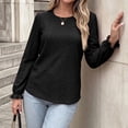 thumbnail image 3 of Cilsoka Womens Long Sleeve Shirts Fall 2026 Crew Neck Dressy Casual Blouses Eyelet Tunic Tops Fashion Outfits Clothes, 3 of 5