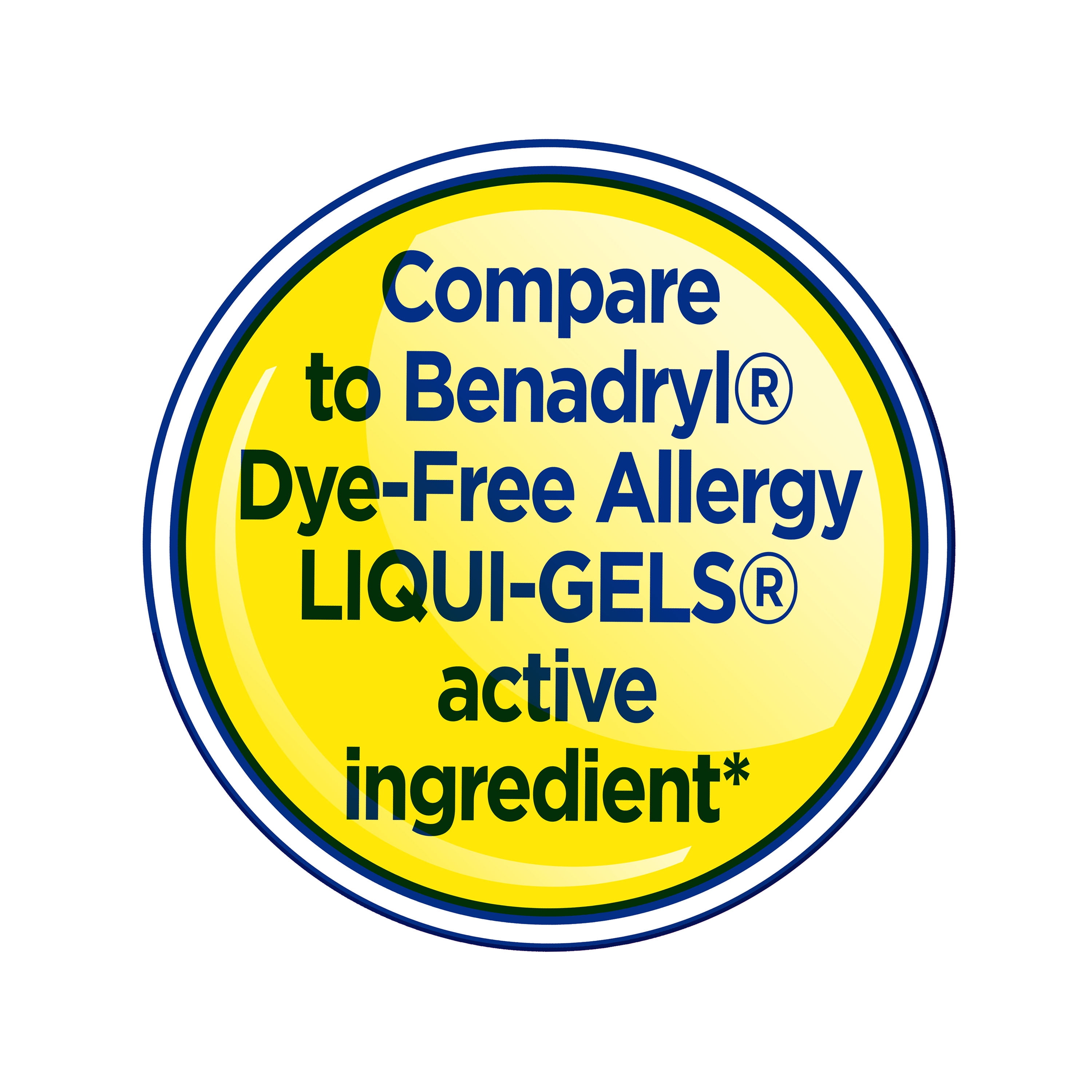 Equate Dye-Free Allergy Relief Diphenhydramine HCl 25mg Softgels, 24 Count, Compare to Benadryl® Dye-Free Allergy LIQUI-GELS®