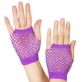thumbnail image 2 of CFMIURAN Women's Short Fingerless Fishnet Gloves Stretchy Breathable Mesh for 80s Emo Goth Scene Party Accessories, 2 of 3