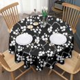 thumbnail image 3 of Pioneer Flower Floral Print Pattern Round Tablecloth 60"x60",Wrinkle Wipeable Table Cloth for Kitchen Dining Room Picnic Patio Party, 3 of 6