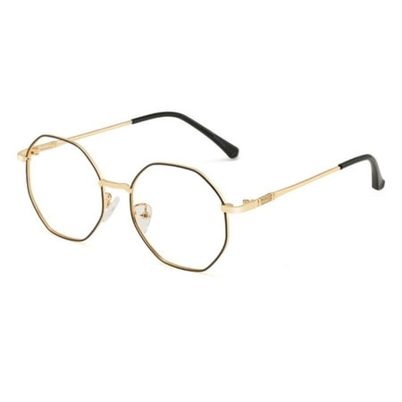 

Anti Blue Myopia Glasses Polygonal Shape Metal Frame for Man Woman 150 Golden Dot BLACK