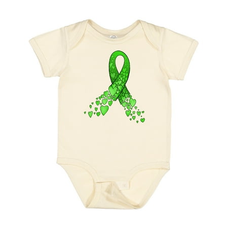 

Inktastic Mental Health Awareness Ribbon with Green Hearts Gift Baby Boy or Baby Girl Bodysuit