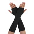 thumbnail image 1 of Unique Bargains Lady Arm Long Clothing Fingerless Gloves Mittens Black, 1 of 6