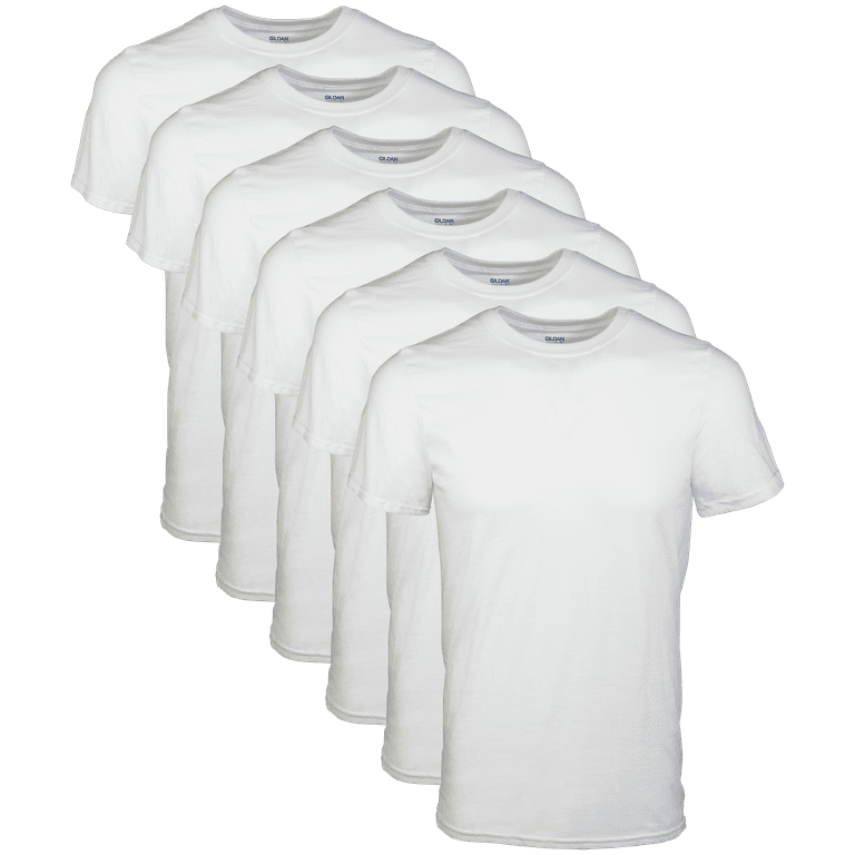 Gildan Adult Men's Short Sleeve Crew White T-Shirt, 6-Pack, Sizes S-2XL 