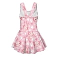 thumbnail image 5 of COEQINE Girls One Piece Bathing Suit with Skirt, Scoop Neck Sleeveless Wide Straps Swimwear, Polyester Spandex Swimsuit for Kids 10-11 Years, Machine Washable Axolotl Cherry Blossom Pink, 5 of 8