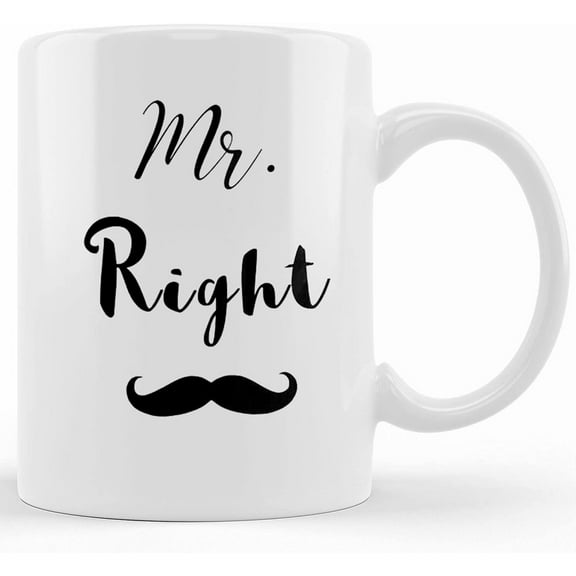 Mr Right Mrs Always Right Coffee Mugs Set, Gift For Lover Couples Newlywed Anniversary Wedding Party Shower, Ceramic Novelty Coffee Mug, Tea Cup, Gift Present For Birthday, Christmas Tha