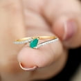 thumbnail image 4 of Rosec Jewels Pear Shaped Emerald Promise Ring for Women with Diamond - AAA Grade, 10K Yellow Gold, US 12.50, 4 of 7
