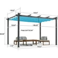 thumbnail image 7 of PURPLE LEAF Pergola 11' X 13' Outdoor Retractable Pergola with Sun Shade Canopy Patio Metal Grape Trellis Pergola Grill Shelter Pergola for Porch Garden Yard, Turquoise Blue, 7 of 7