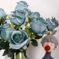 thumbnail image 4 of SYWAN 5/10 Pack Artificial Roses Flowers Silk Realistic Blossom Roses Bridal Wedding Bouquet Long Stem for Home Wedding Decoration Party, 4 of 8