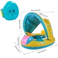 thumbnail image 2 of Flotador de piscina para bebé con toldo de protección solar, campana del volante, anillo de natación inflable para bebé, juguetes acuáticos para niños, niños y niñas, 2 of 10
