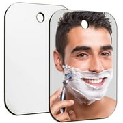 Shower Mirror Fogless for Shaving,6"x4"Small Mirror for Wall Camping,Frameless Portable Hanging Travel Mirrors,Unbreakable Handheld Locker,Makeup Plastic,Anti Fog Free Shave Mirror,Bathroom